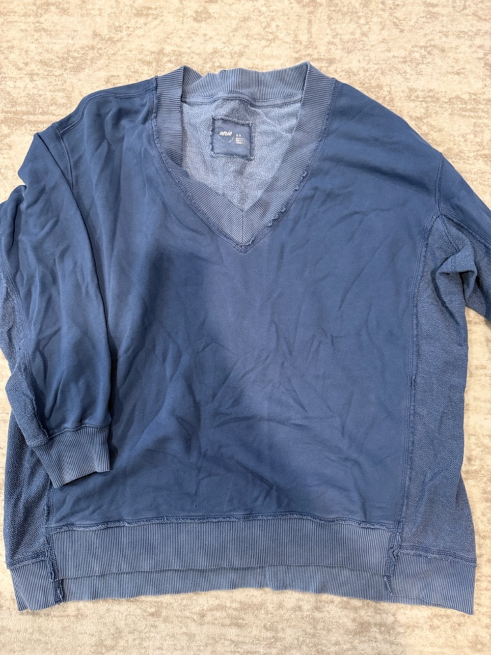 aerie Women’s V-Neck Sweater in Navy Blue